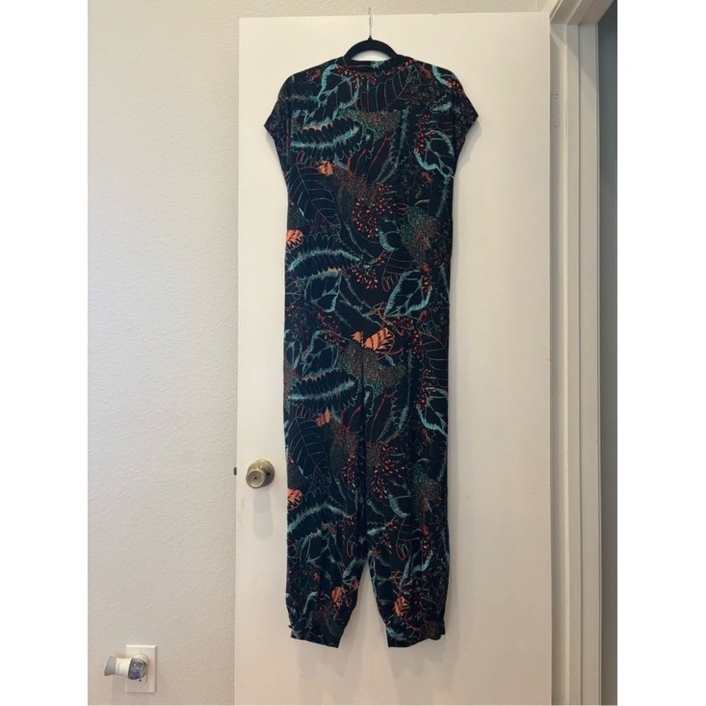 Anthropologie Maeve Tropical Leaf-Print Jumpsuit One Piece Jumper boho chic